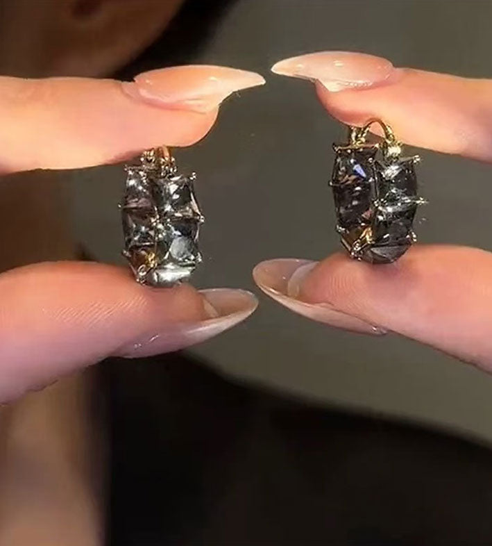 French Square Crystal Earrings