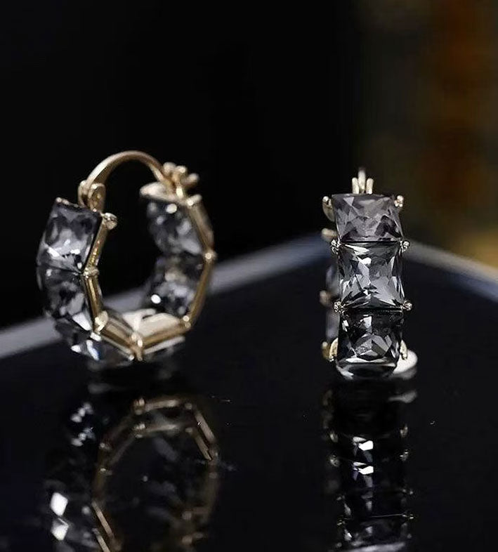 French Square Crystal Earrings