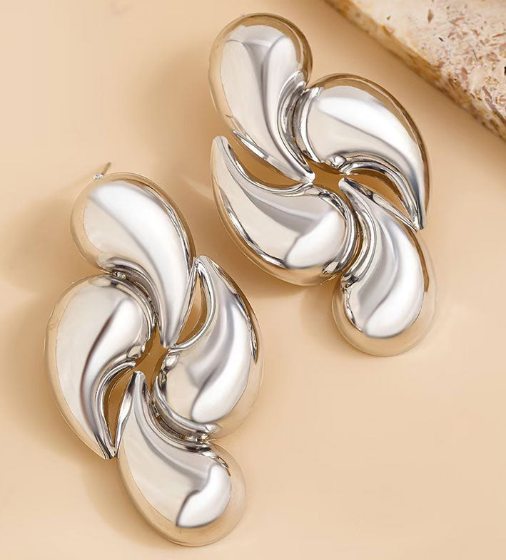 Geometric Drop Metal Earrings