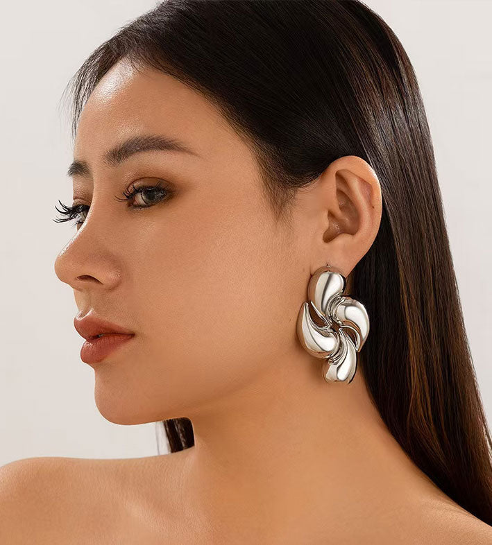 Geometric Drop Metal Earrings