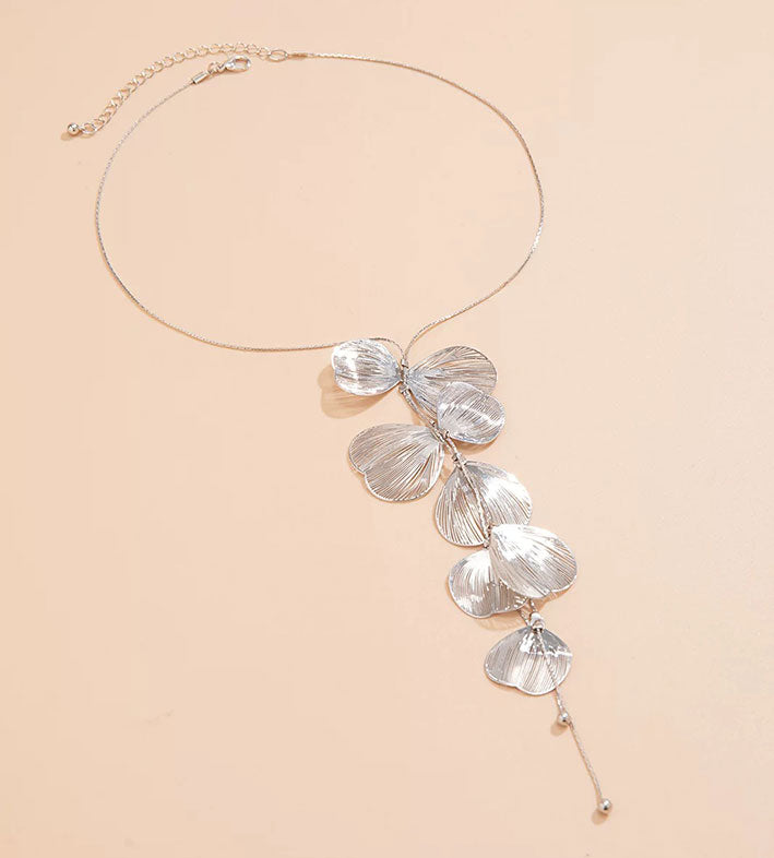 Bohonaut Ginkgo Leaf Gold Tassel Necklace For Women