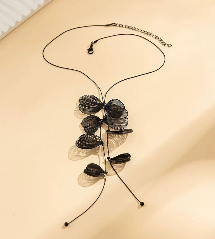 Bohonaut Ginkgo Leaf Gold Tassel Necklace For Women