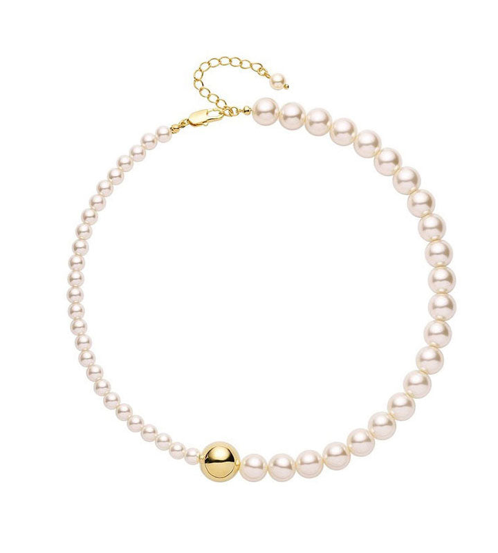 Gravity Ball Stitched Pearl Necklace