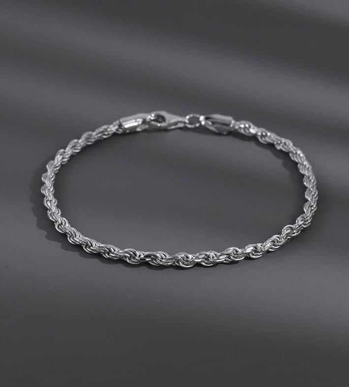 Bohonaut Twisted Hip Hop Beaded Silver Bracelet Boho Streetwear