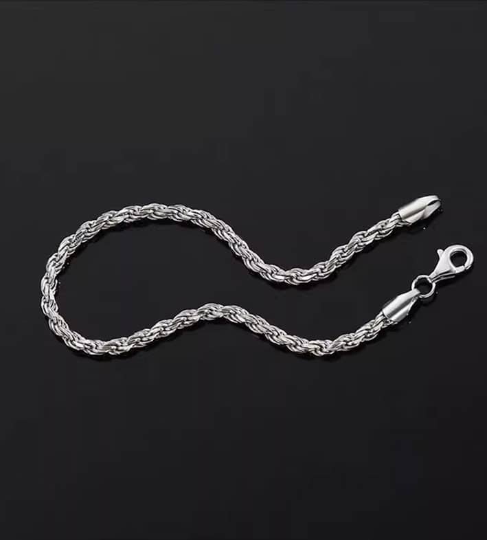 Bohonaut Twisted Hip Hop Beaded Silver Bracelet Boho Streetwear