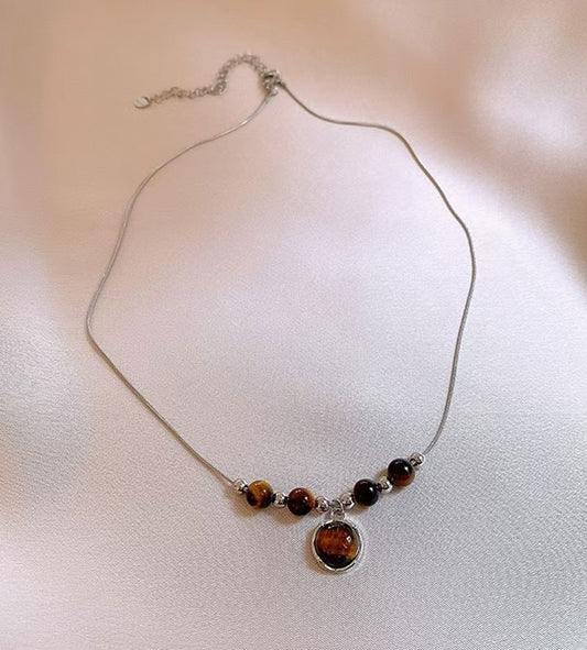 Tiger Eye Stone Stacked Necklace