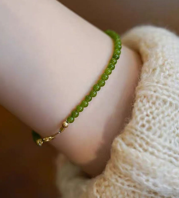Green Chalcedony Beaded Bracelet