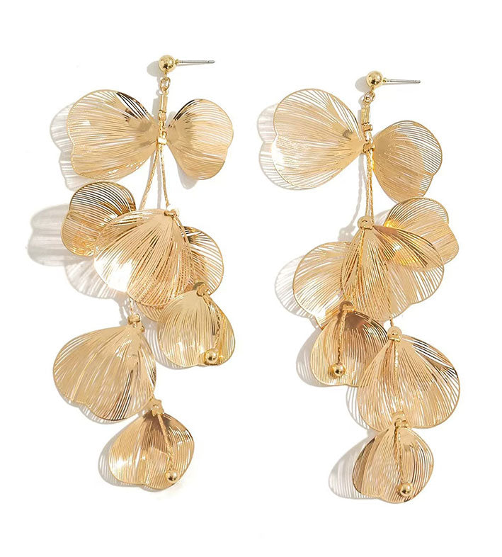 Bohonaut New Chinese Flower Gold Earrings For Women
