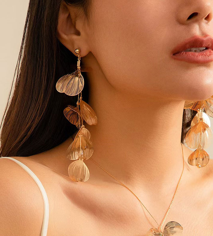Bohonaut New Chinese Flower Gold Earrings For Women
