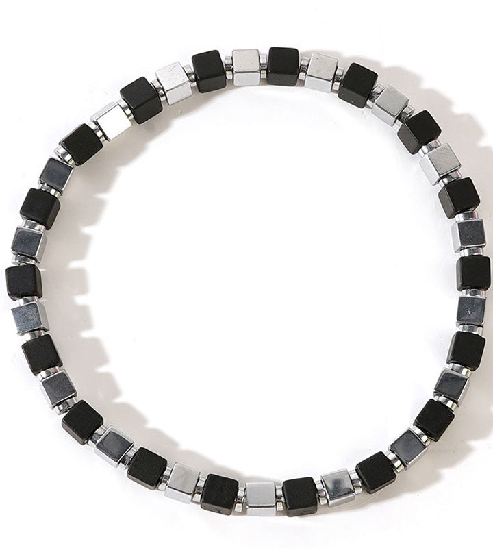 Square Cylindrical Iron Gallstone Bracelet