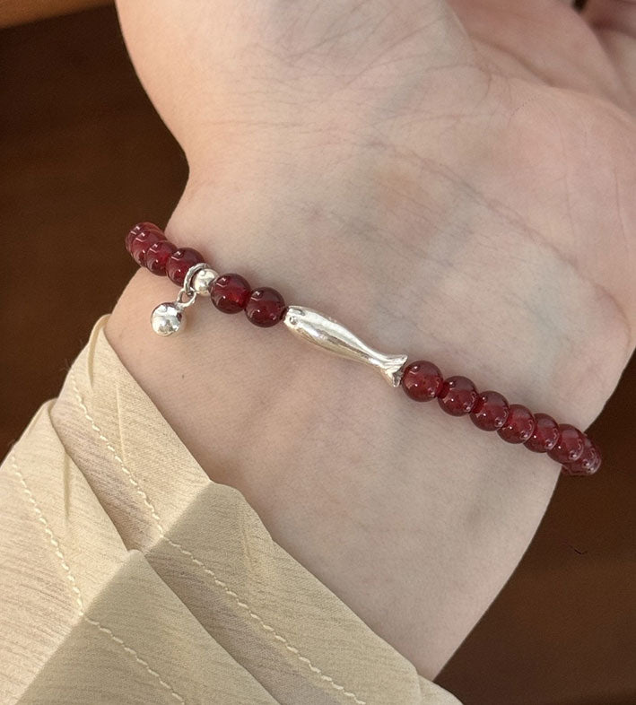 Handmade Koi Onyx Beaded Bracelet