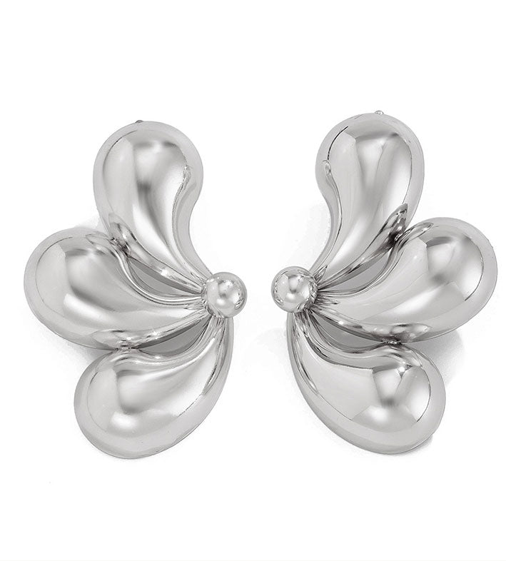 Three-petal Drop Flower Earrings