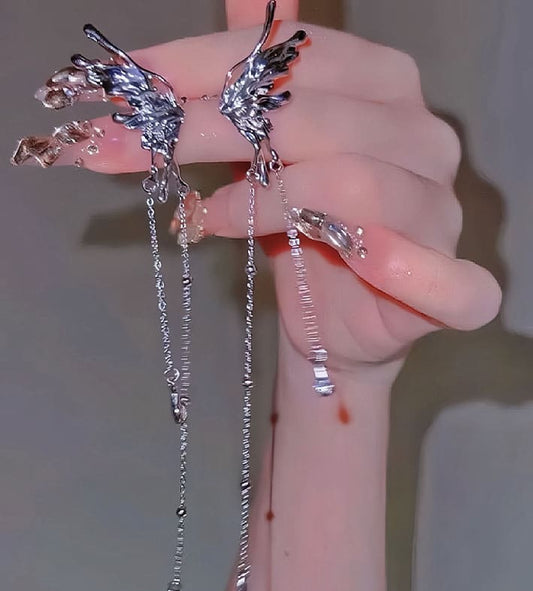 Elf Butterfly Tassel Ear Clips
