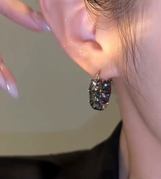 French Square Crystal Earrings
