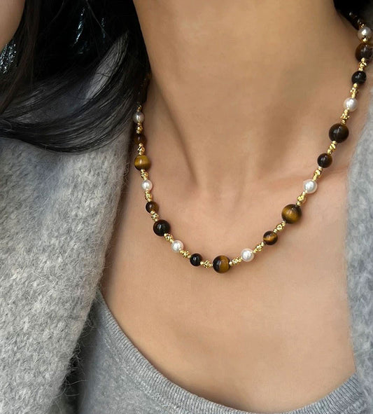 Freshwater Tiger Eye Maillard Necklace