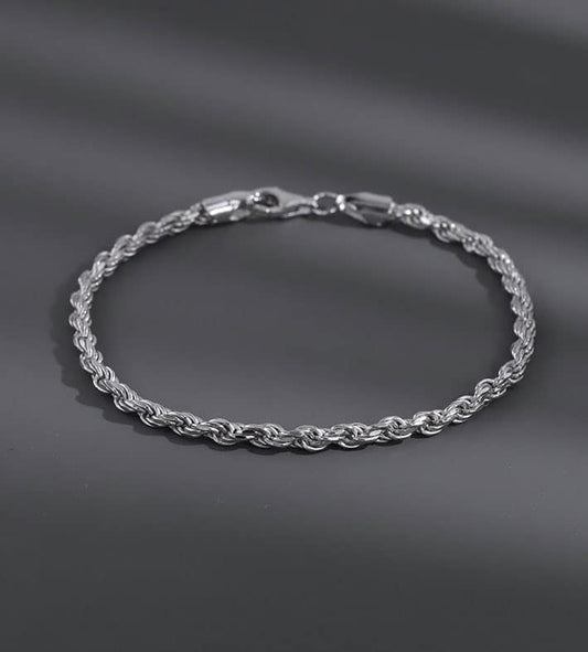 Bohonaut Twisted Hip Hop Beaded Silver Bracelet Boho Streetwear