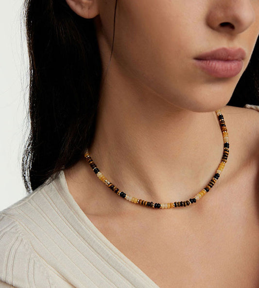 Maillard Natural Tiger Eye Stone Necklace
