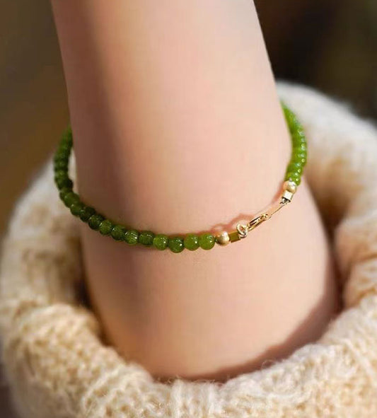 Green Chalcedony Beaded Bracelet