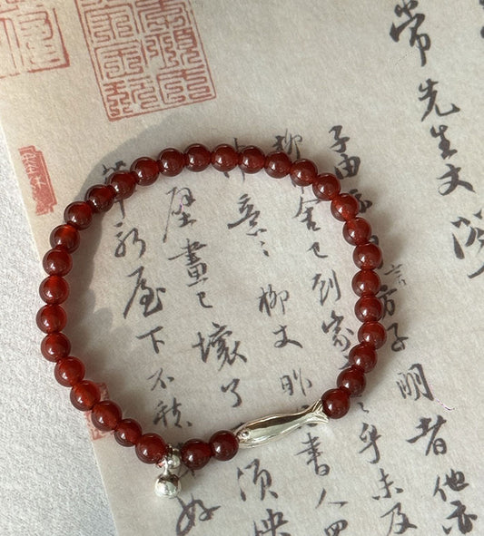 Handmade Koi Onyx Beaded Bracelet
